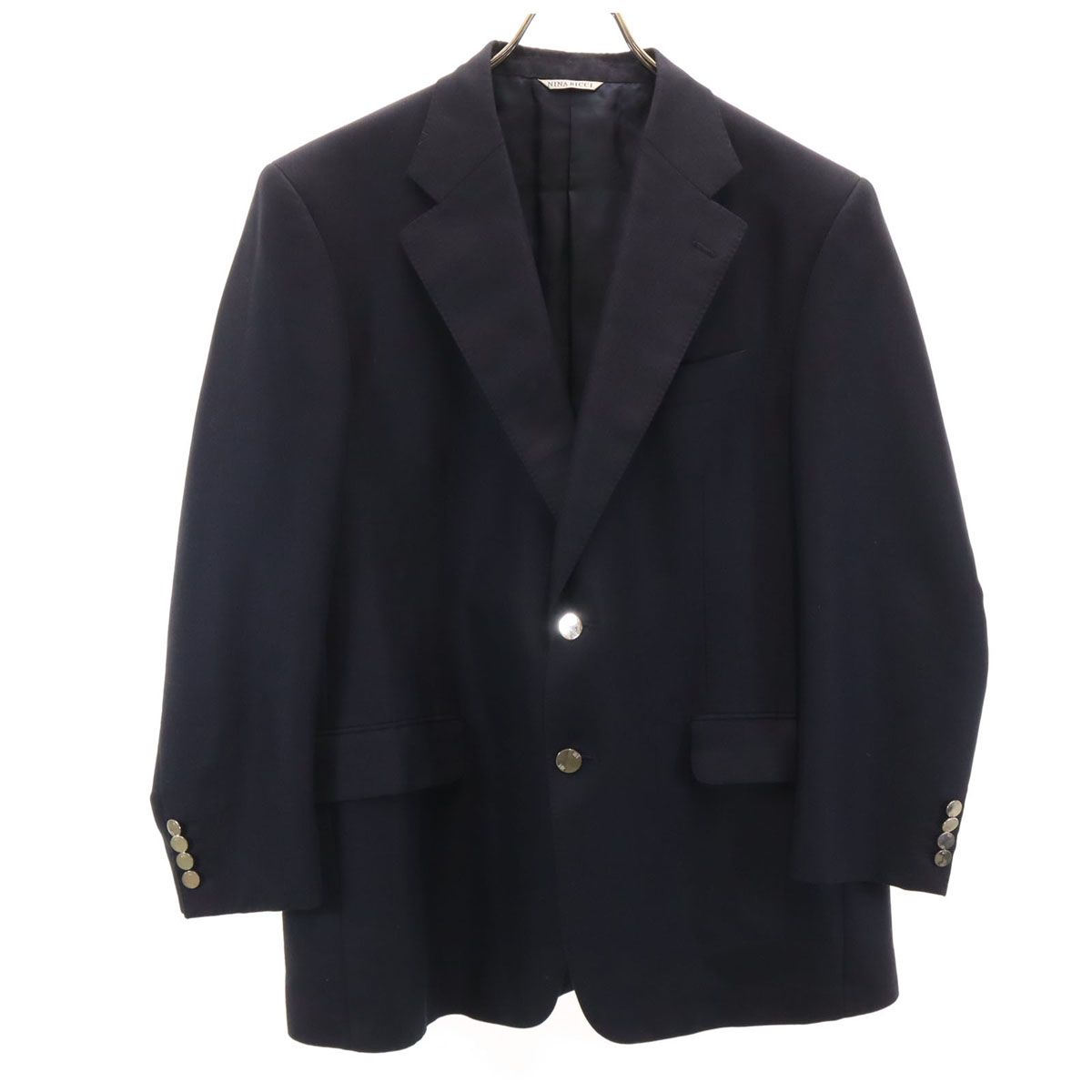 NINA RICCI ニナリッチ テーラードジャケット 48 ネイビー ブレザー メンズ 古着