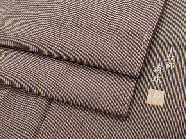 平和屋着物●小紋師　寿永作　江戸小紋　縞　正絹　逸品　CAAW3658vf 平和屋着物○小紋師 寿永作 江戸小紋 縞 正絹 逸品 CAAW3658vf 平和屋