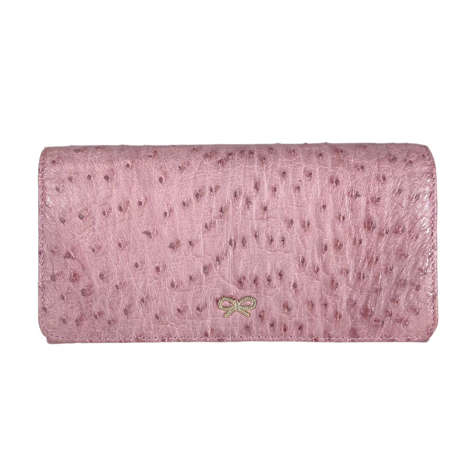 【美品】ANYA HINDMARCH オーストリッチレザー 長財布 m07 ANYA HINDMARCH アニヤハインドマーチ オーストリッチ