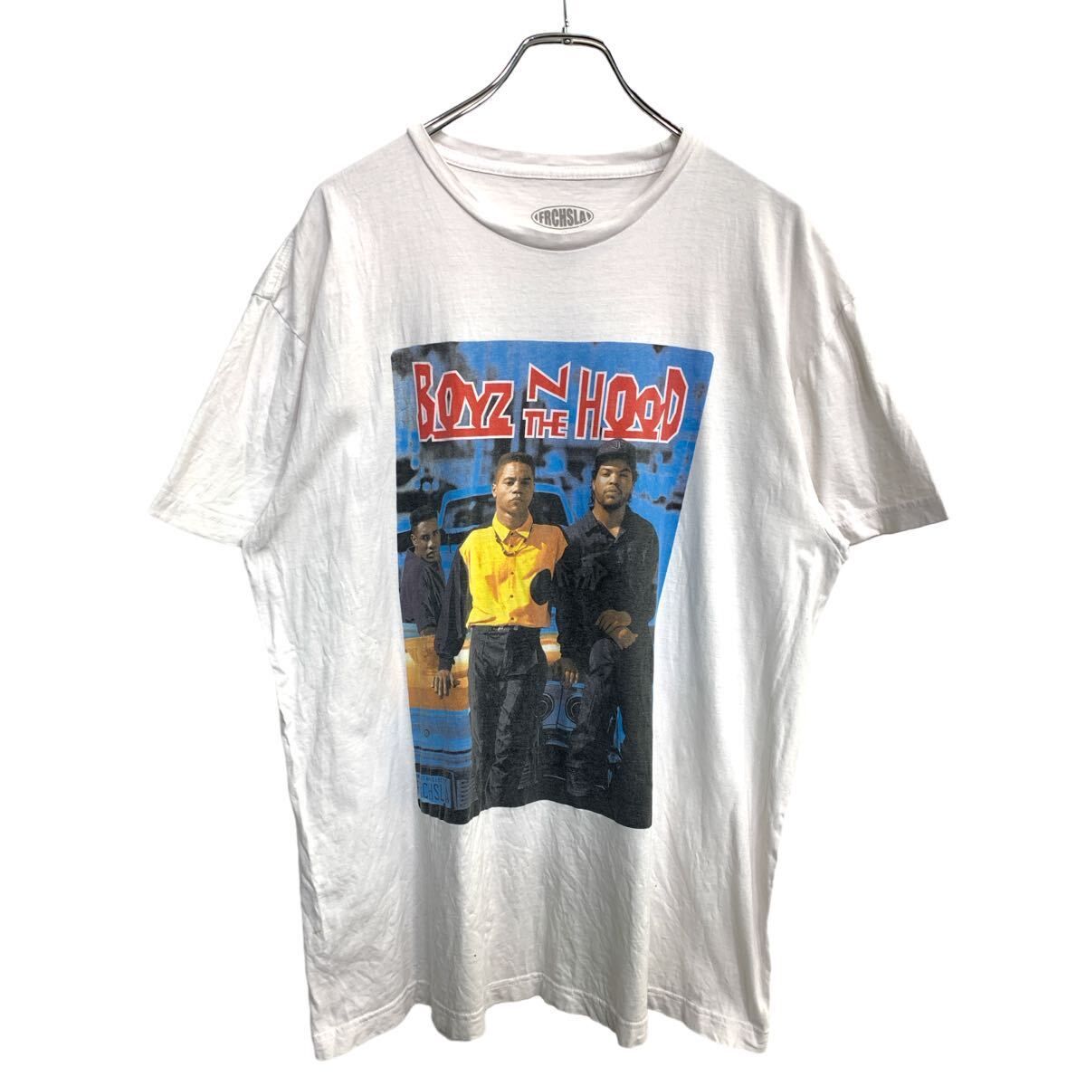 FRCHSLA 半袖 プリント Tシャツ XLサイズ BOYZ N THE HOOD ホワイト コットン 古着卸 アメリカ仕入 t2408-3911