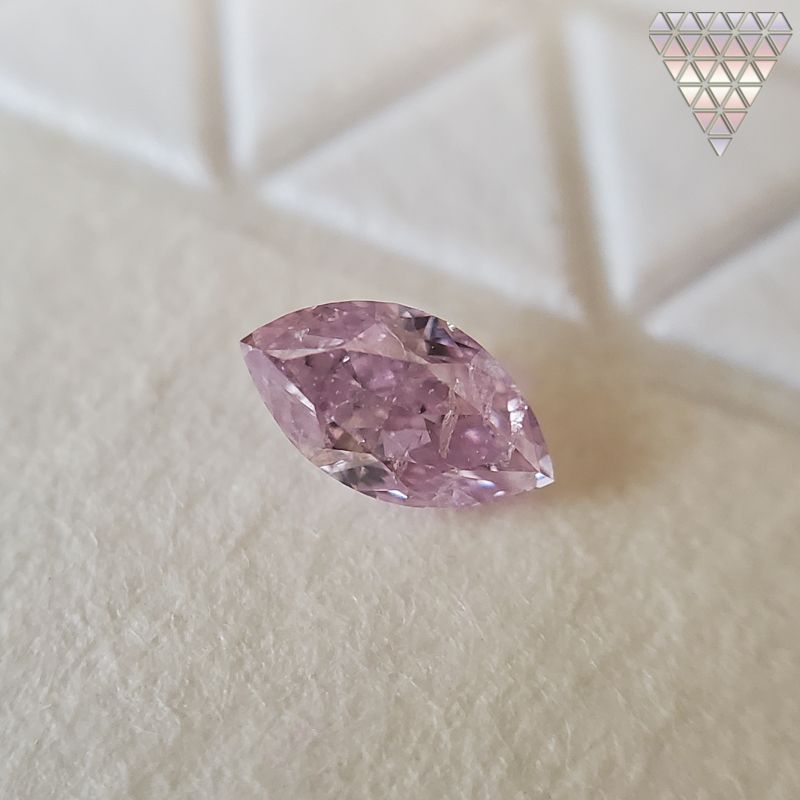 0.114 ct FANCY PURPLE PINK I2 MARQUISE AGT 天然 ピンク 