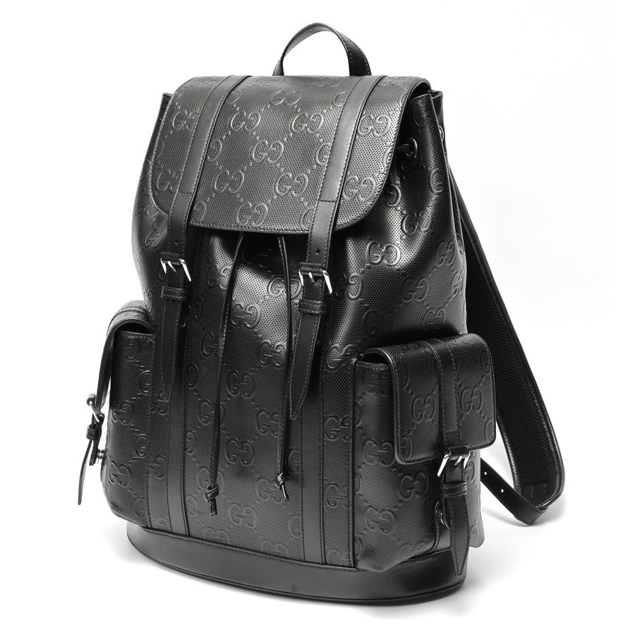 グッチ GUCCI エンボス GG ラージ バックパック リュックサック 625770 レザー ブラック 商品番号 S-159203