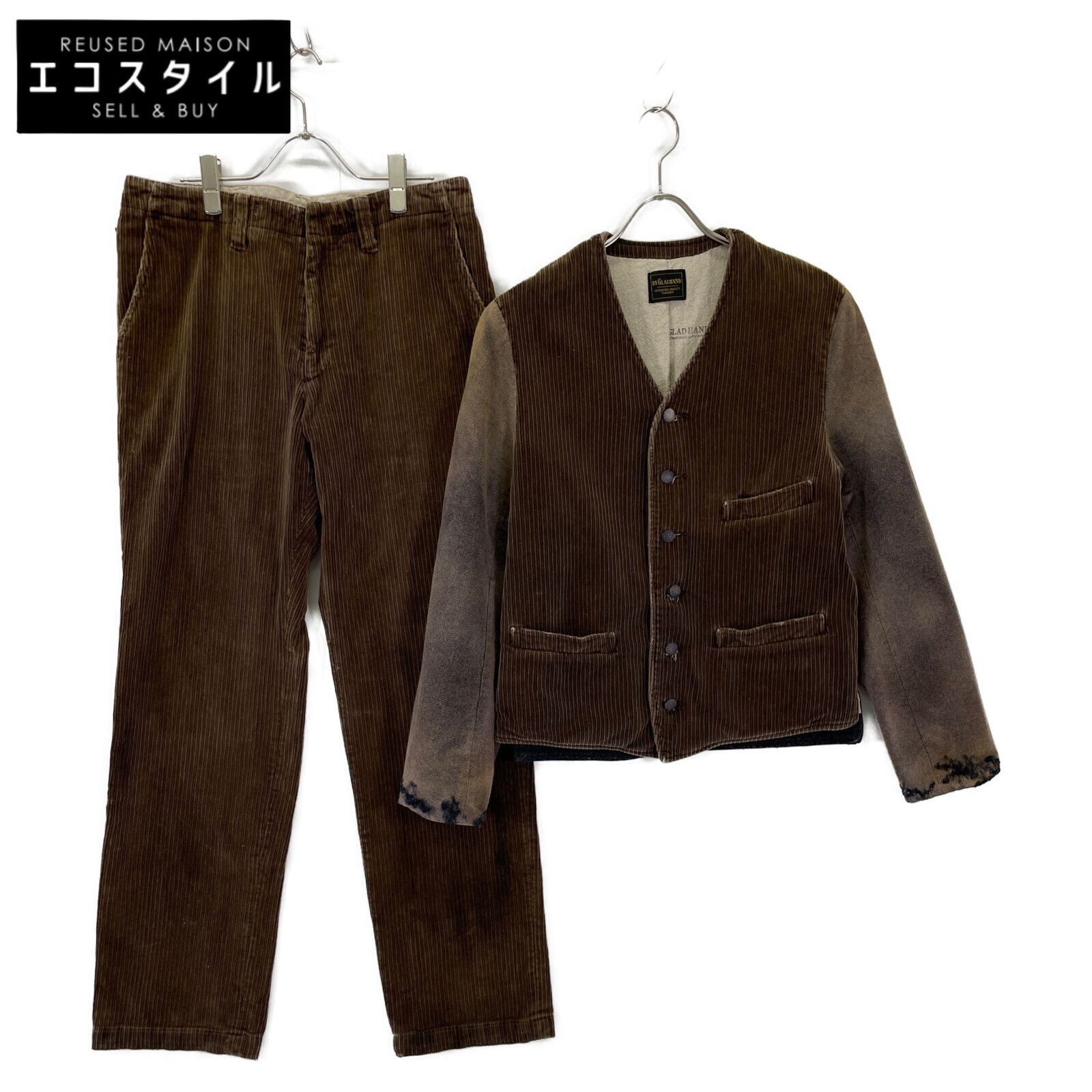 GLADHAND グラッドハンド BYGH-15-AW-09|BYGH-15-AW-10 ブラウン コーデュロイ セットアップ M