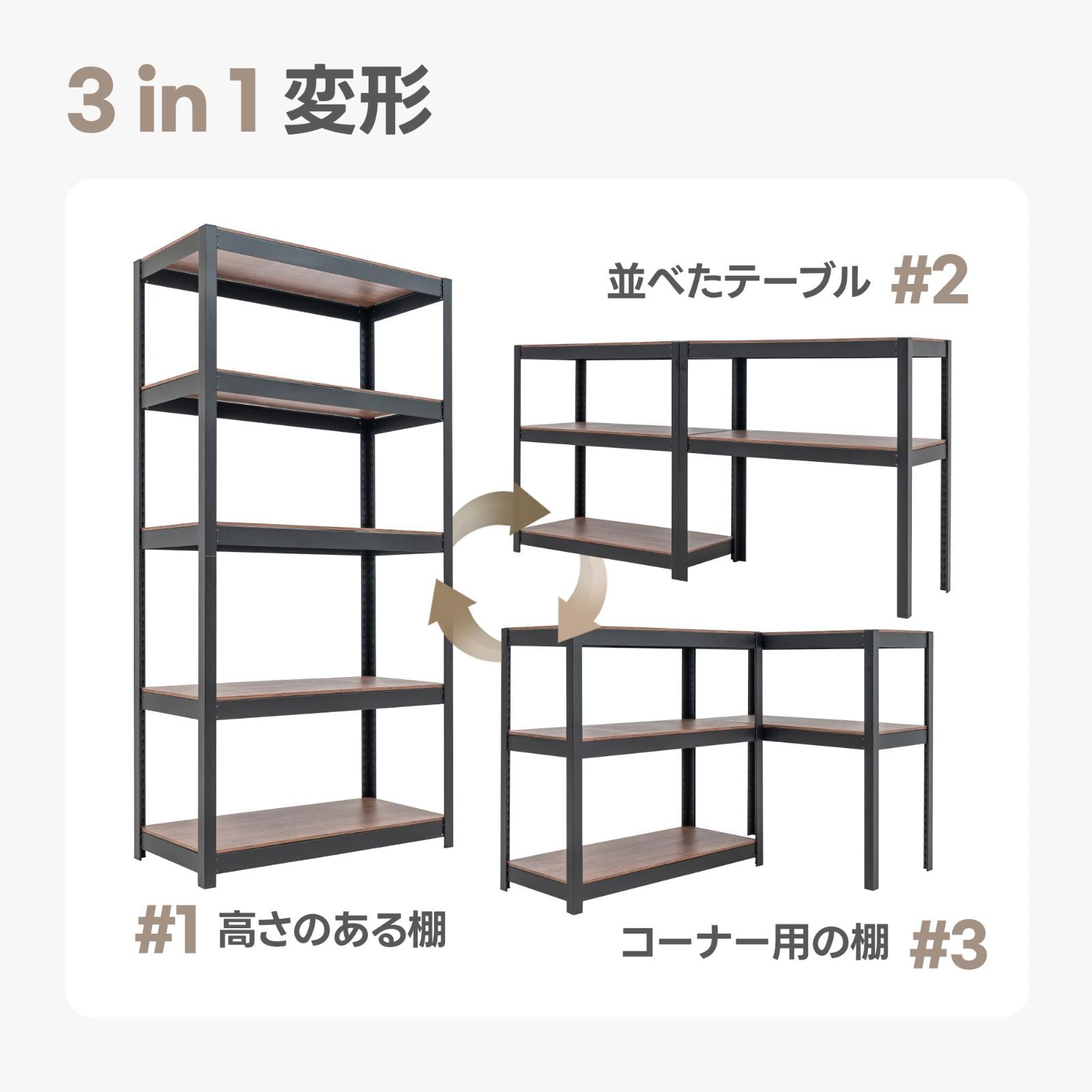 スチールラック 5段 幅90cm メタルラック ブラック 収納棚 スチール棚