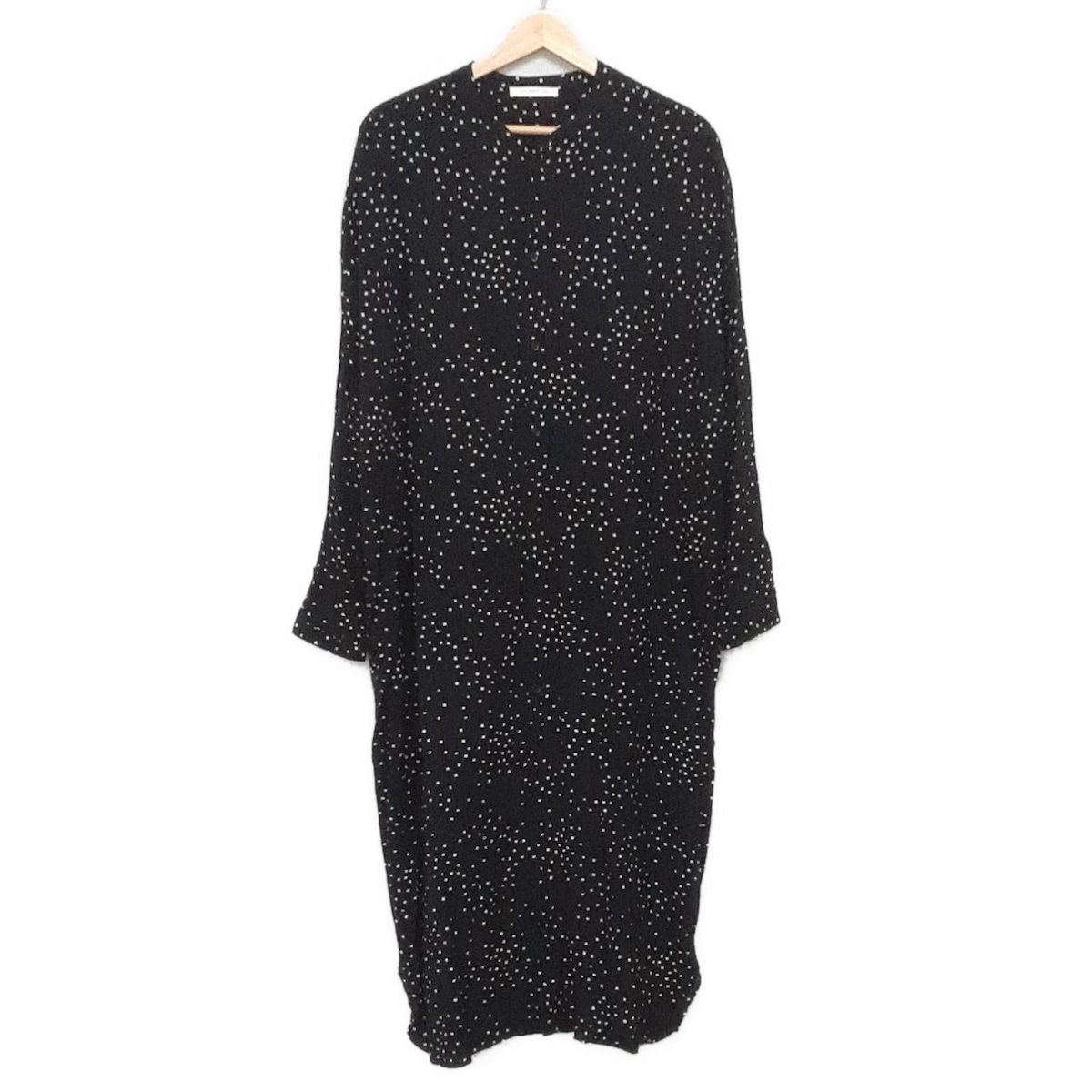 GALERIE VIE ワンピース36 新品 23AW GALERIE VIE ギャルリーヴィー ドット柄ワンピース 黒 36