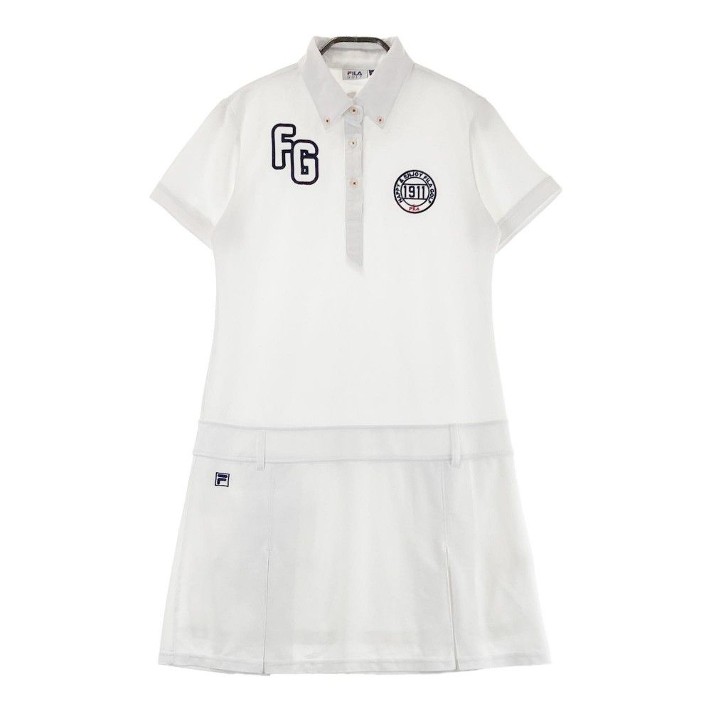 【FILA GOLF】新品　半袖ポロワンピース　レディースＬＬ　ホワイト サイズ：L FILA GOLF フィラゴルフ 半袖ポロワンピース ボタン