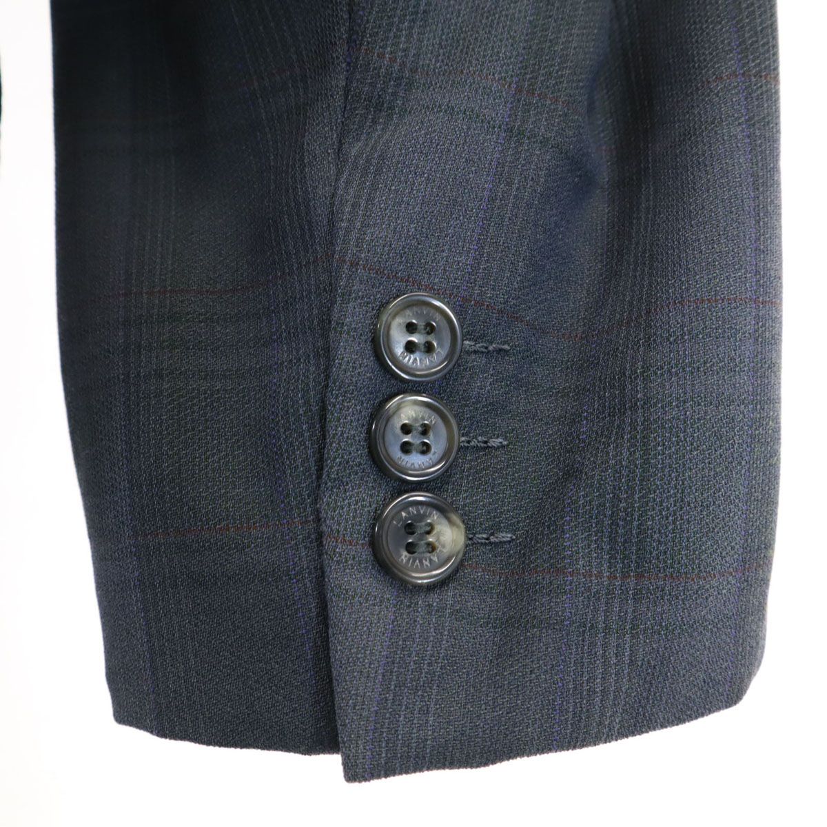 LANVIN ランバン 90s ウールブレンド オールド チェック柄 テーラード