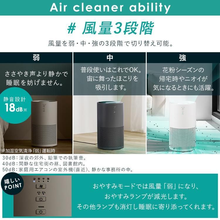 公式 空気清浄機 単機能空気清浄機 加湿空気清浄機 16畳 ホワイト グレー ベージュ 加湿 気化式 加湿器 空気清浄 湿度 保湿 花粉 タイマー お手入れ簡単 おやすみモード アイリスオーヤマ WWW_KANDAIZUMI_COM