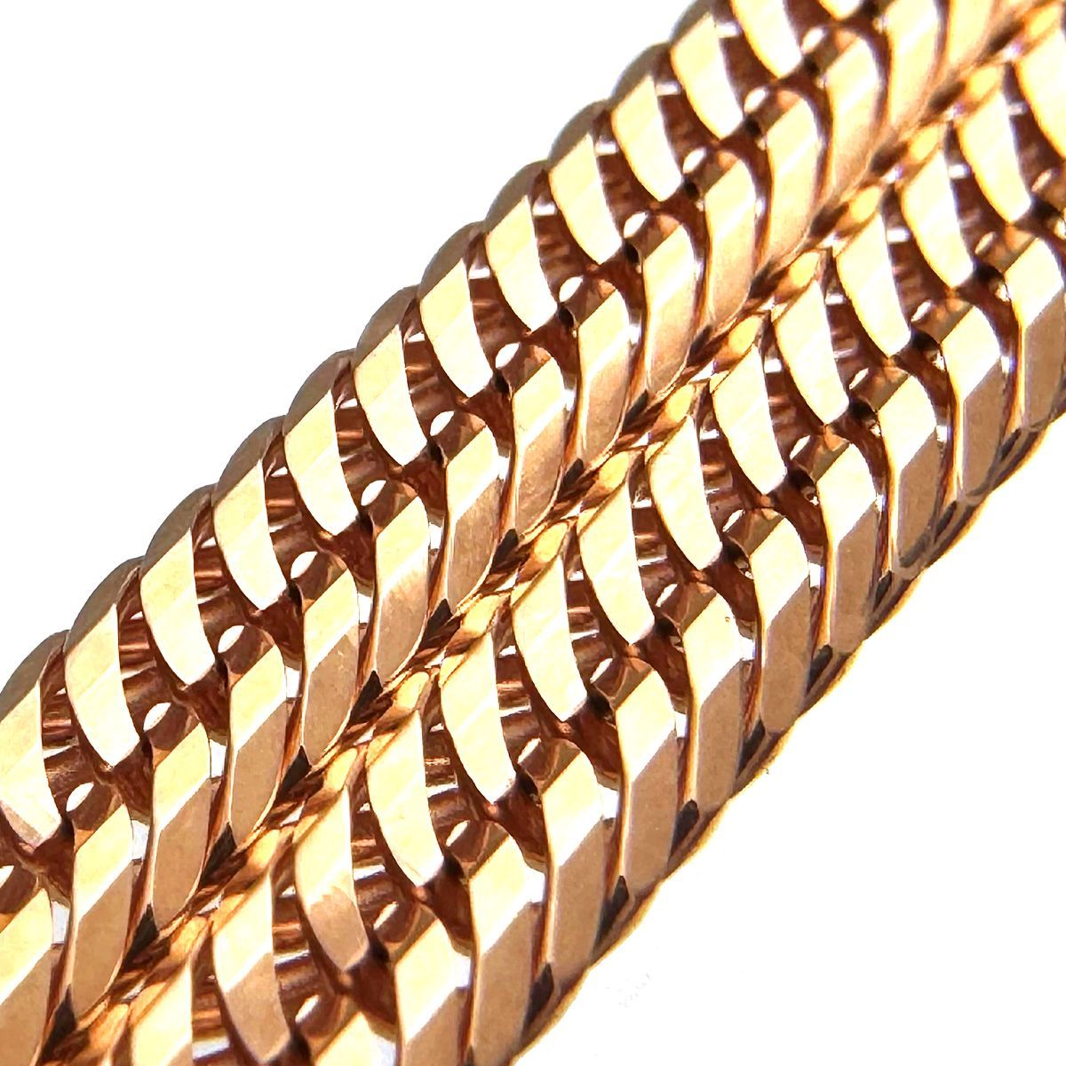 喜平 ネックレス 18金 トリプル 12面 50cm 30g ローズゴールド ピンク 