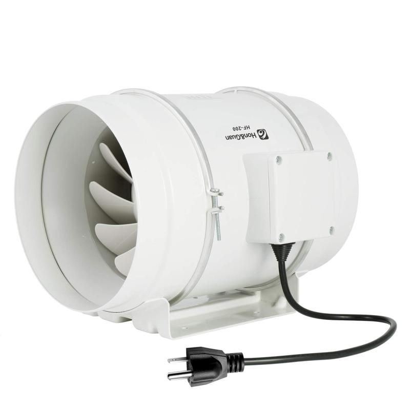 Hon-amp-Guan ダクトファン 200mm 強力 省エネ 静音 ダクト用換気扇 塗装ブース用 家焼肉 中間取付 丸形タイプ 産業用換気扇 HF-200P