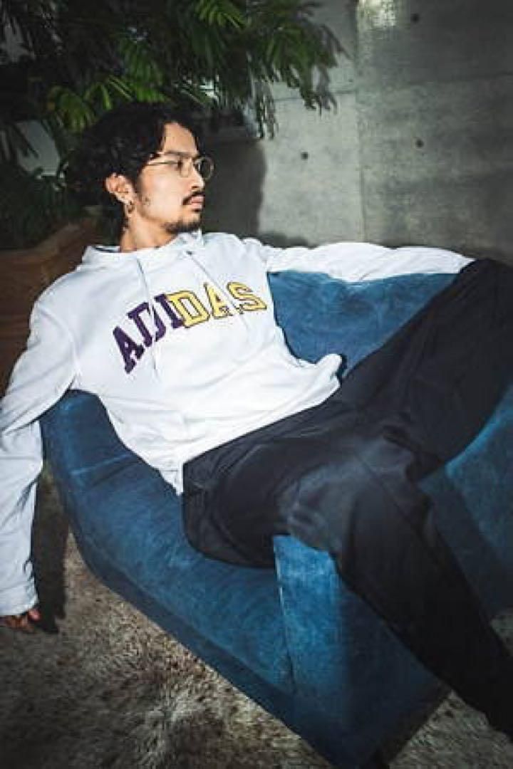 4連ロゴ】adidasプルオーバーパーカー古着ストリート常田大希M