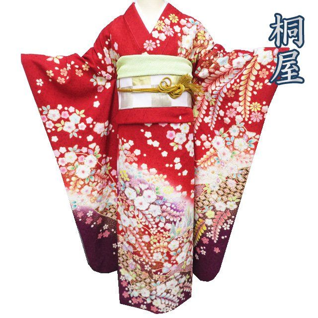 特選 振袖 着物 中古 正絹 桐屋 翠山工房 徳永憲峯 辻が花 絞り