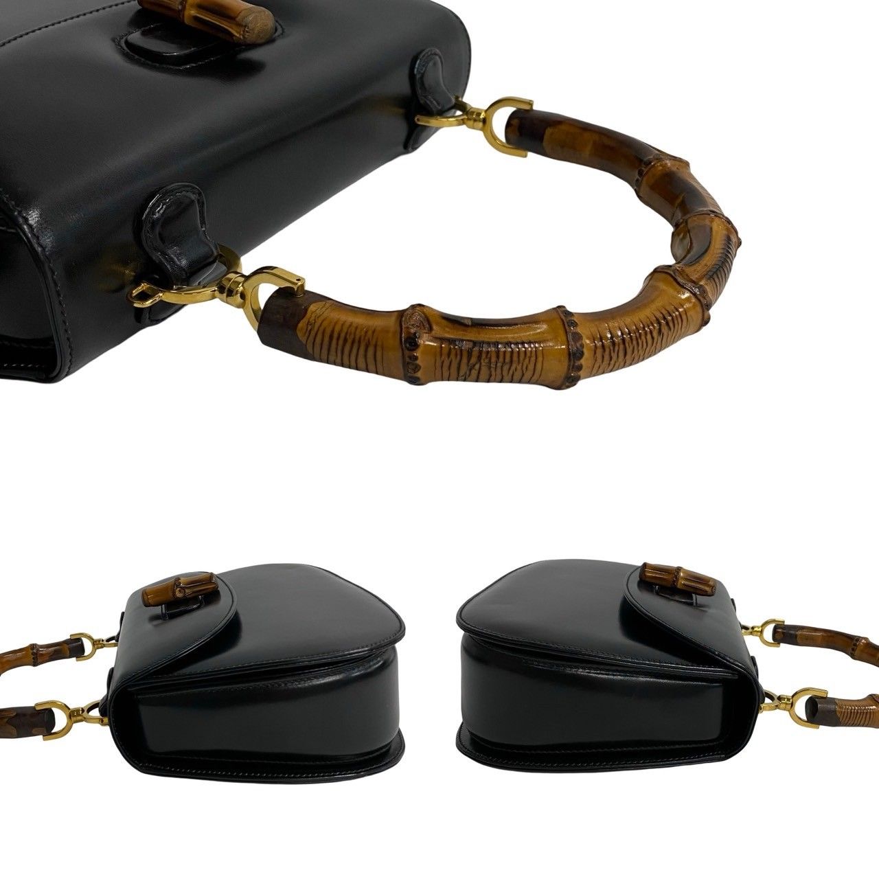 極 美品 GUCCI グッチ オールドグッチ ヴィンテージ バンブー レザー