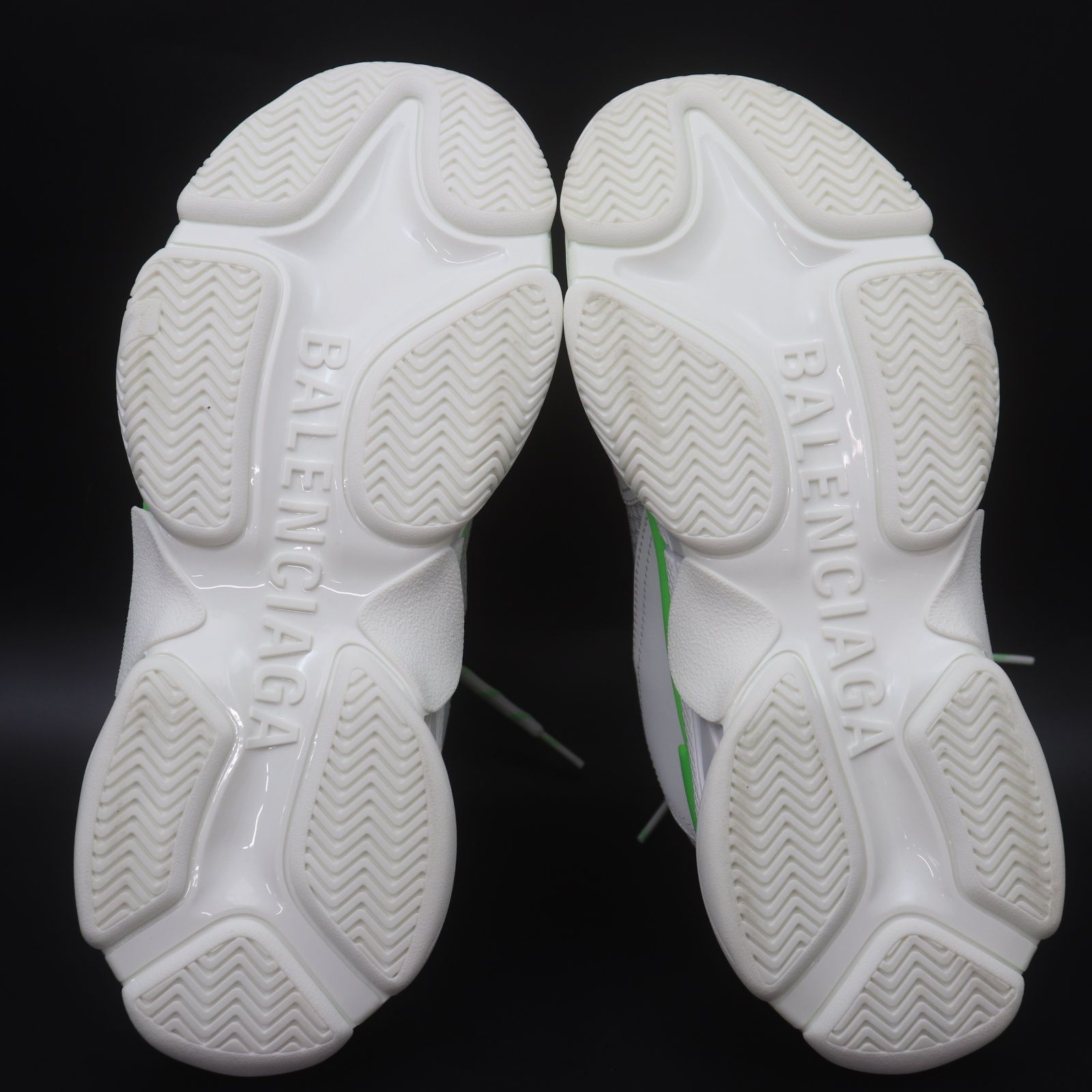 BALENCIAGA スニーカー 41 ホワイト/グリーン IT1U5MU9XHMK 美品 BALENCIAGA バレンシアガ tripleS トリプルS