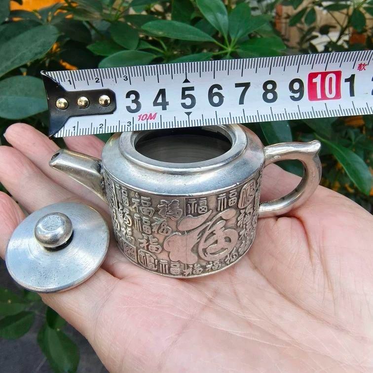 銅器 浮彫福字酒壺 茶壺 家庭茶道 置物 装飾品 工芸品 - メルカリ