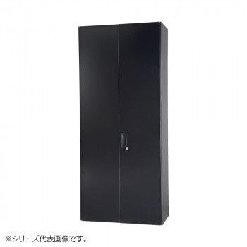 豊國工業 壁面収納庫浅型両開きH2100 ブラック HOS-HRLSX-B CN-10色 ブラック