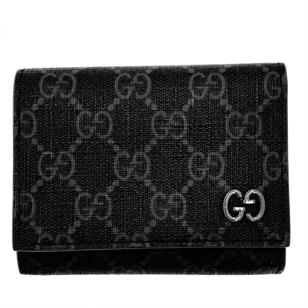 グッチ 三つ折り財布 レディース GGディティール ミニ財布 GUCCI 769225 GGスプリームキャンバス ブラック 黒 カーキ シルバー金具  美品【中古品】 - メルカリ