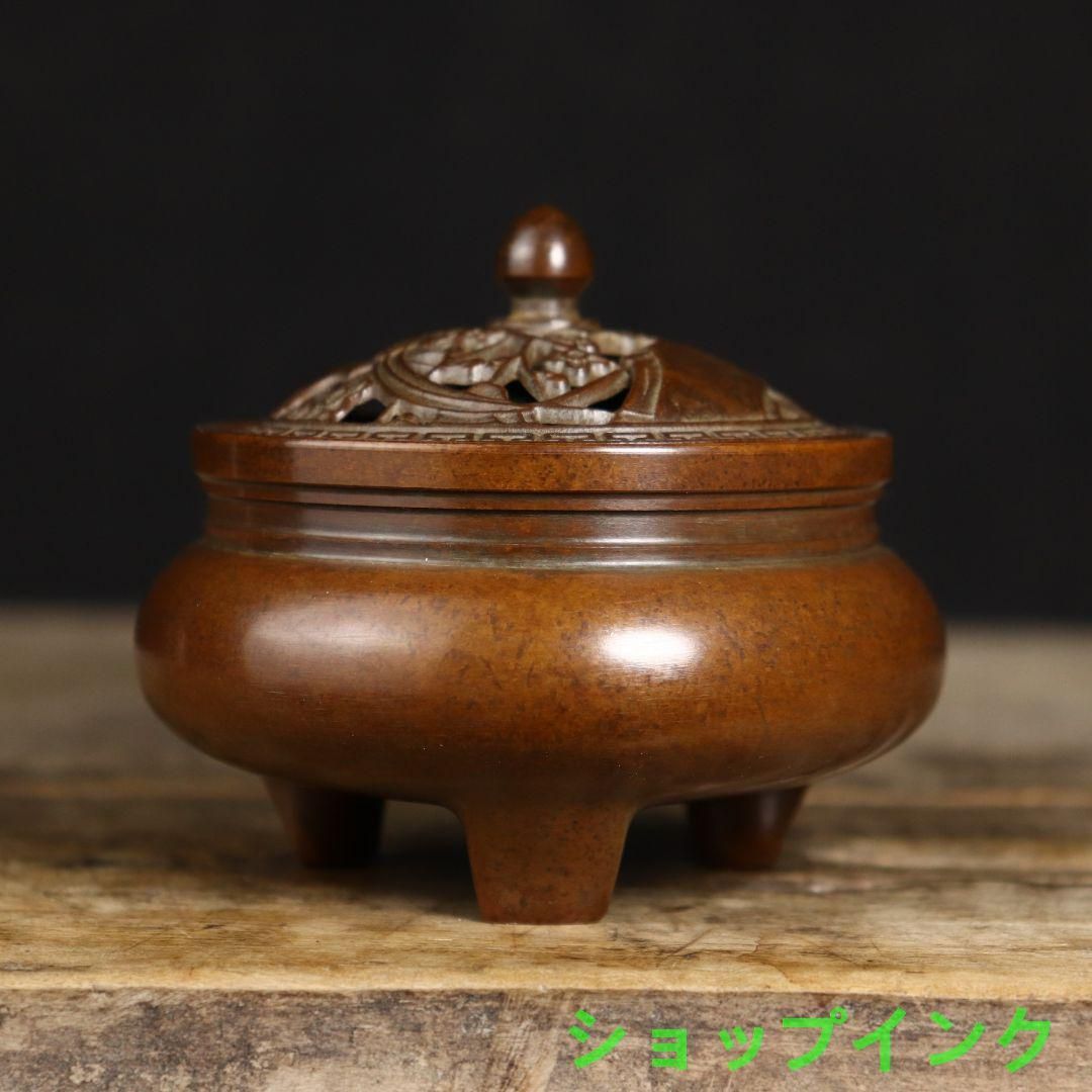 銅器 蘇工 如意三足香炉 宣徳炉線香盤 禅意茶道香炉 装飾品 工芸品 置物 沈香盤香炉 三足香炉 禅意香炉 仏事香炉 銅製 工芸品 美術品
