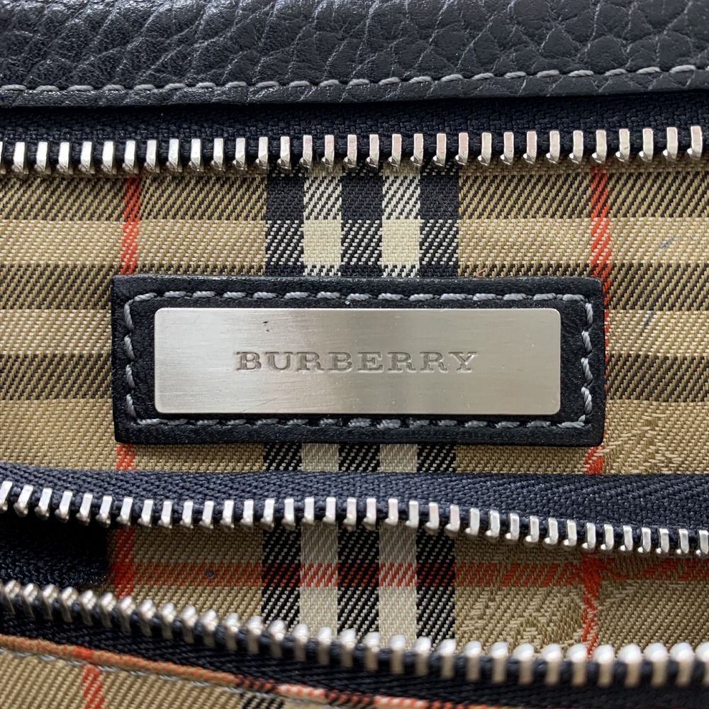 BURBERRY ビジネスバッグ ノバチェック ゴールドプレート レザー 美品