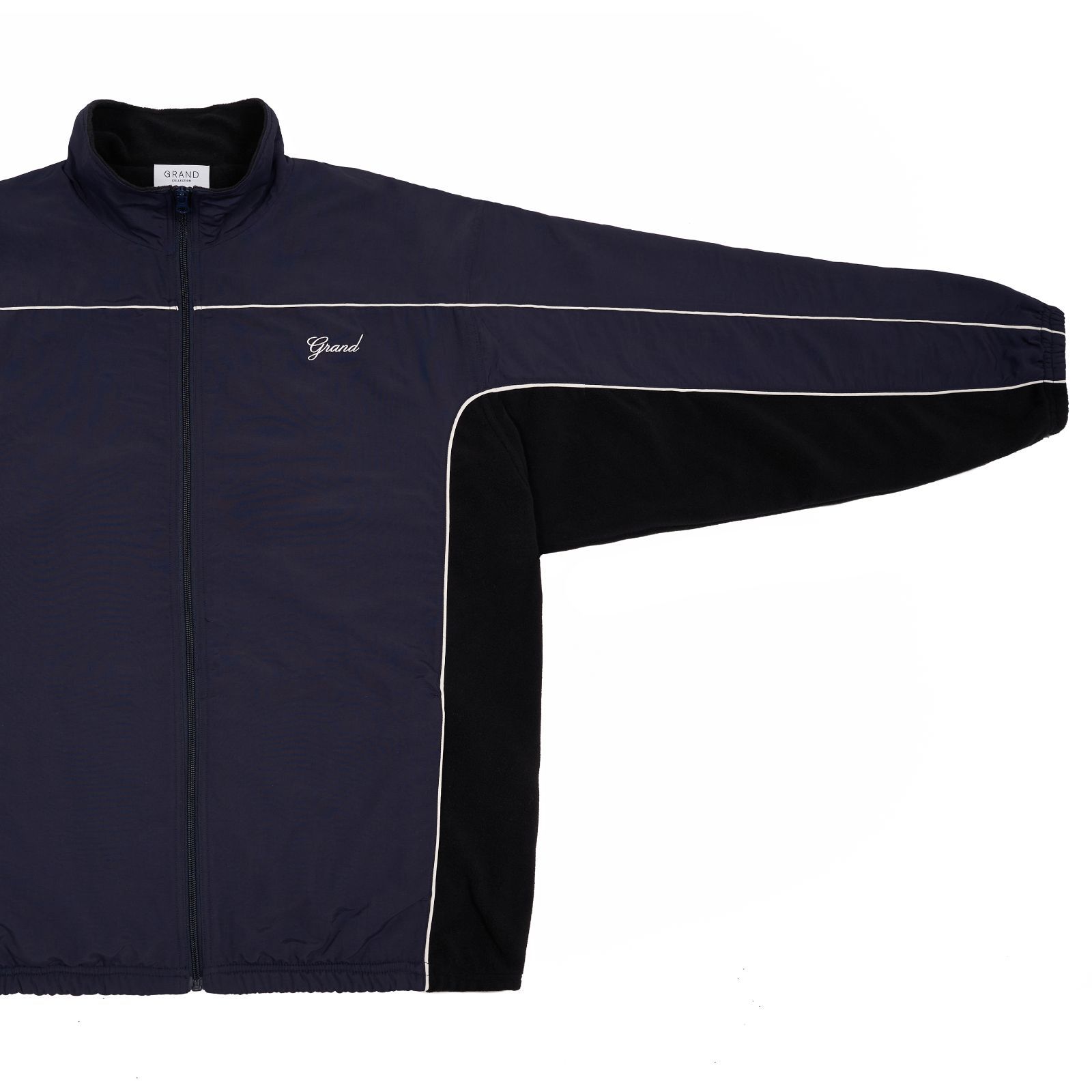 Grand Collection Full Zip Nylon/Fleece Jacket Navy/Black supreme 