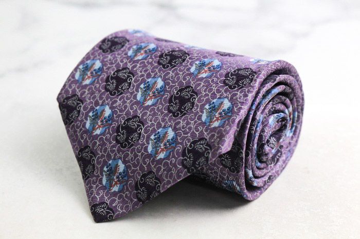 エルメネジルドゼニア ブランド ネクタイ 総柄 花柄 小紋柄 ドット  