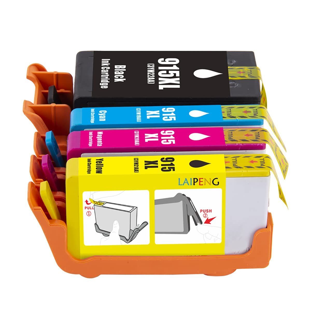 OfficeJet HP Pro 4色セット ー用 8020 互換インクカートリッジ OfficeJet 915XL Pro 最新リサイクル 8028 LAIPENG プリンタ