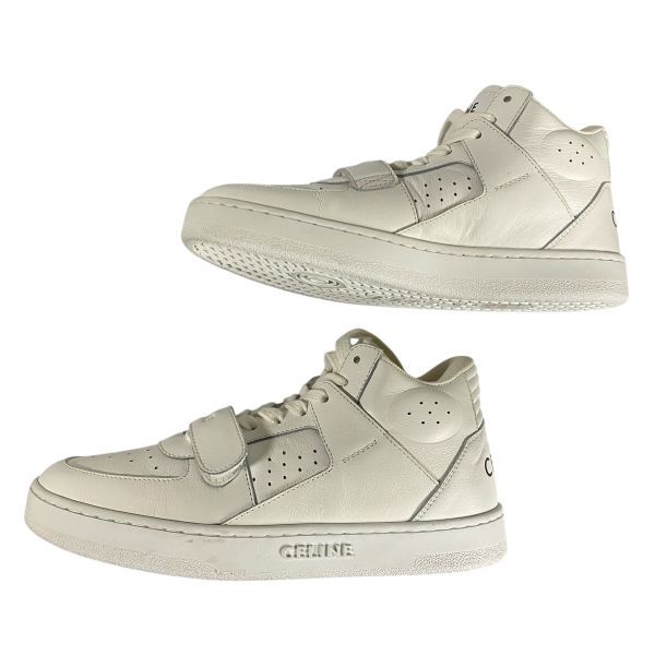 【最終値下げ】CELINE ホワイト スニーカー CT-02 ○ 美品 セリーヌ CELINE CT-02 ミッドスニーカー TRAINER レース
