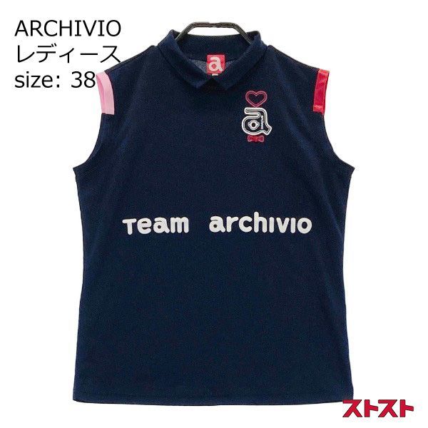 ARCHIVIO アルチビオ A959401 襟付 ノースリーブシャツ ネイビー系 38 [240101103436]# - メルカリ