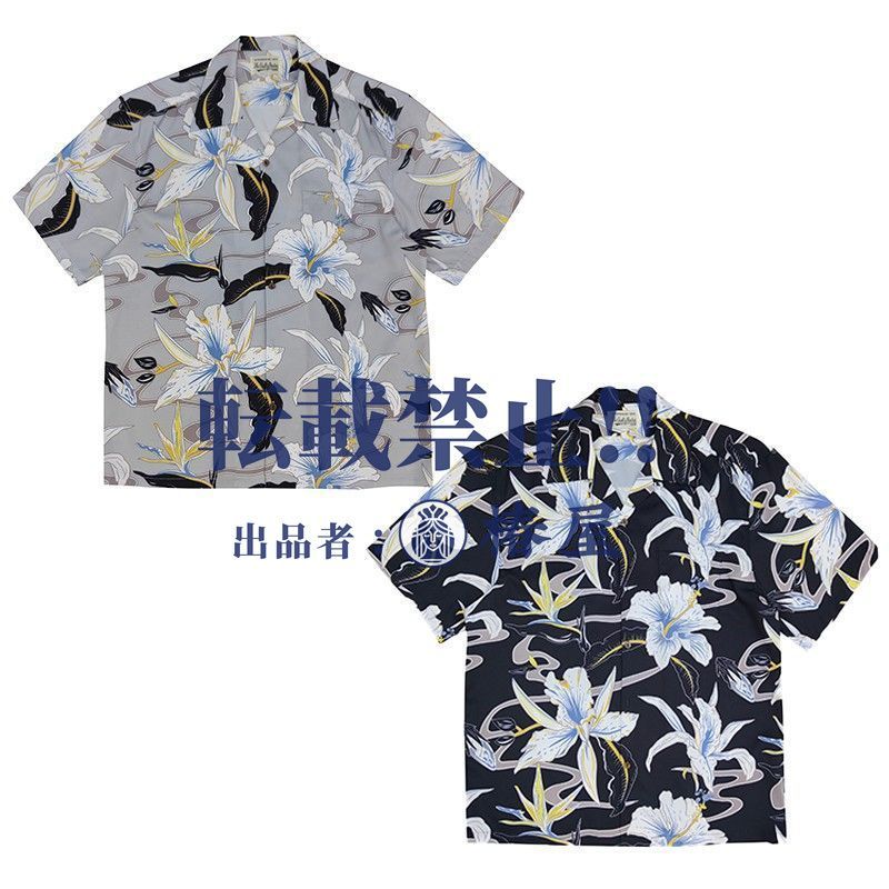 WACKO MARIA 19ss ワコマリア 半袖のシャツ ブラック/グレー