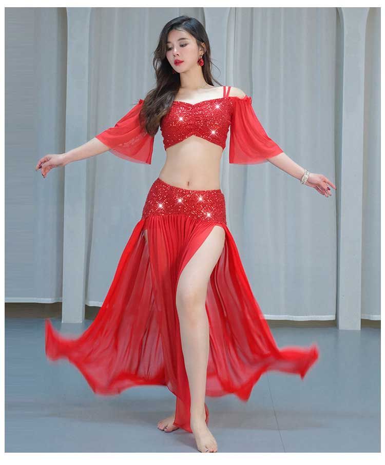 【ほぼ新品】yanyuk ベリーダンス衣装 Qoo10] 高級 ベリーダンス ダンス衣装 セット