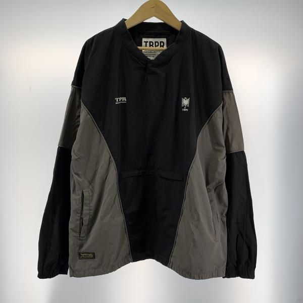 【】TIGHTBOOTH 綿混プルオーバー サイズL ブラック/グレー タイトブース △破れ有[19]