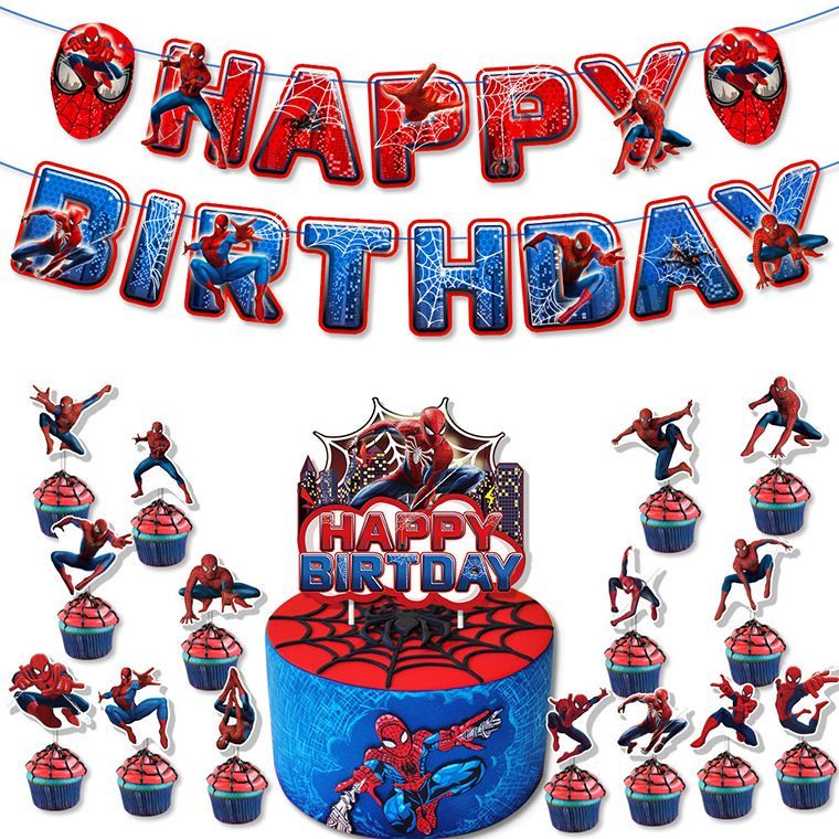 スパイダーマン誕生日飾り男の子happy birthdayバースデー風船バルーン