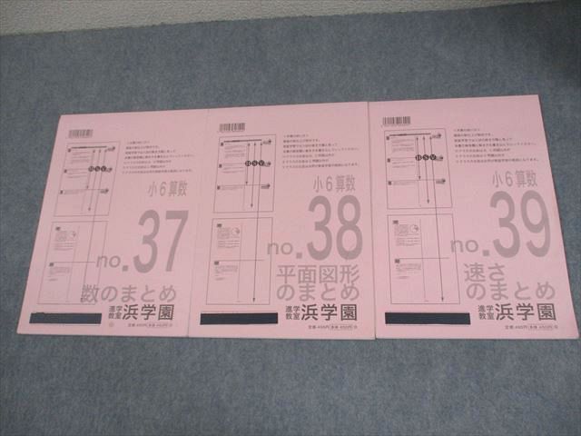 浜学園 小6 算数 まとめ教材 数/平面図形/速さのまとめ 2022 計3