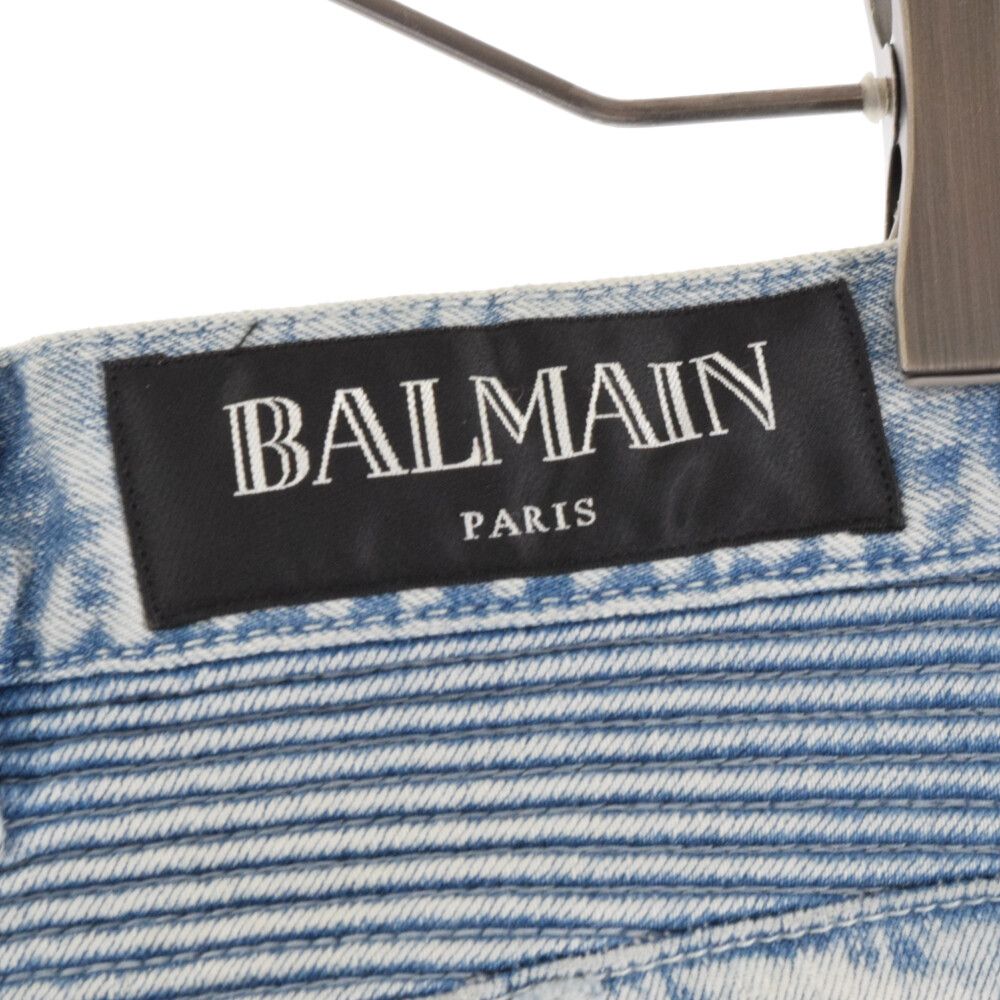 BALMAIN (バルマン) 15SS S5HT551C479D ダメージ加工蛇腹バイカー
