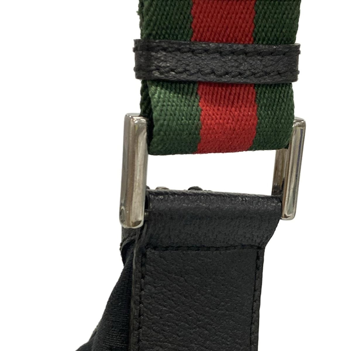 GUCCI(グッチ) ショルダーバッグ GG柄,シェリー(ウェブ) 181092 黒  