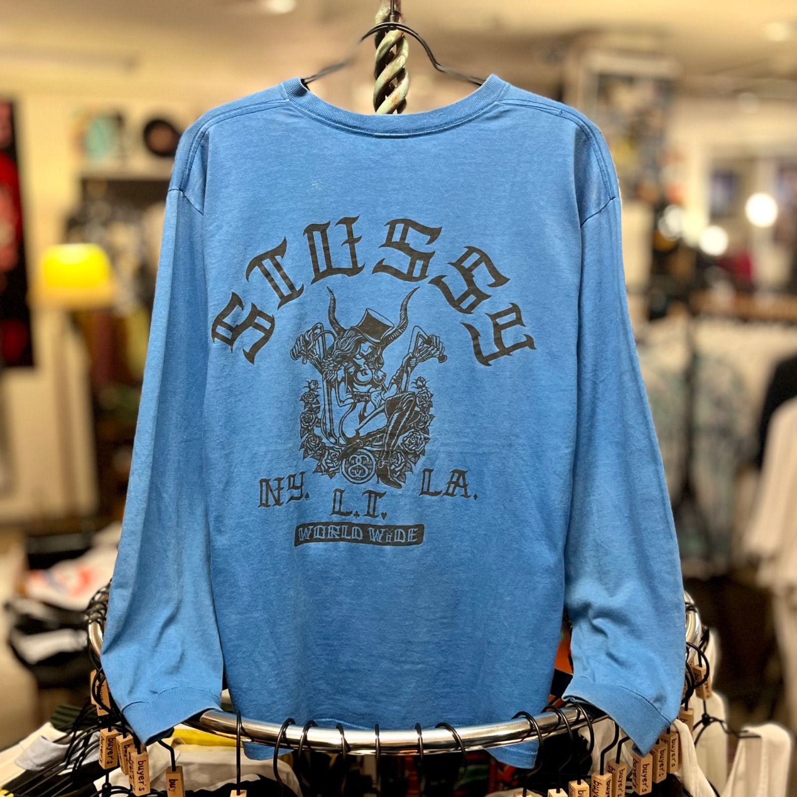 STUSSY ステューシー ロンT SSリンク バイカー バックプリント ワンポイントロゴ L 古着 古着屋 埼玉 ストリート オンライン 通販 アメカジ  ビンテージ 23A6002 - メルカリ