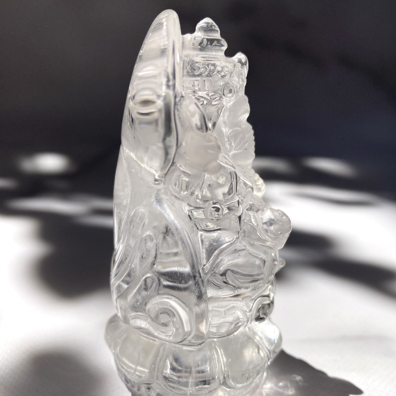 水晶 彫刻 招き猫 （水晶／ブラジル産） （アソート） No.93 猫