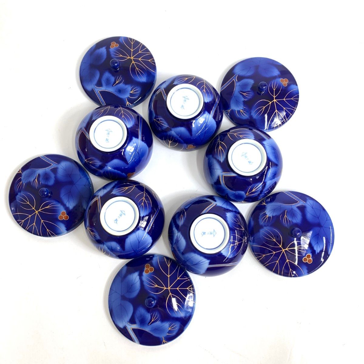 深川製磁 フカガワセイジ 茶器揃 5客セット ネイビー/ブルー