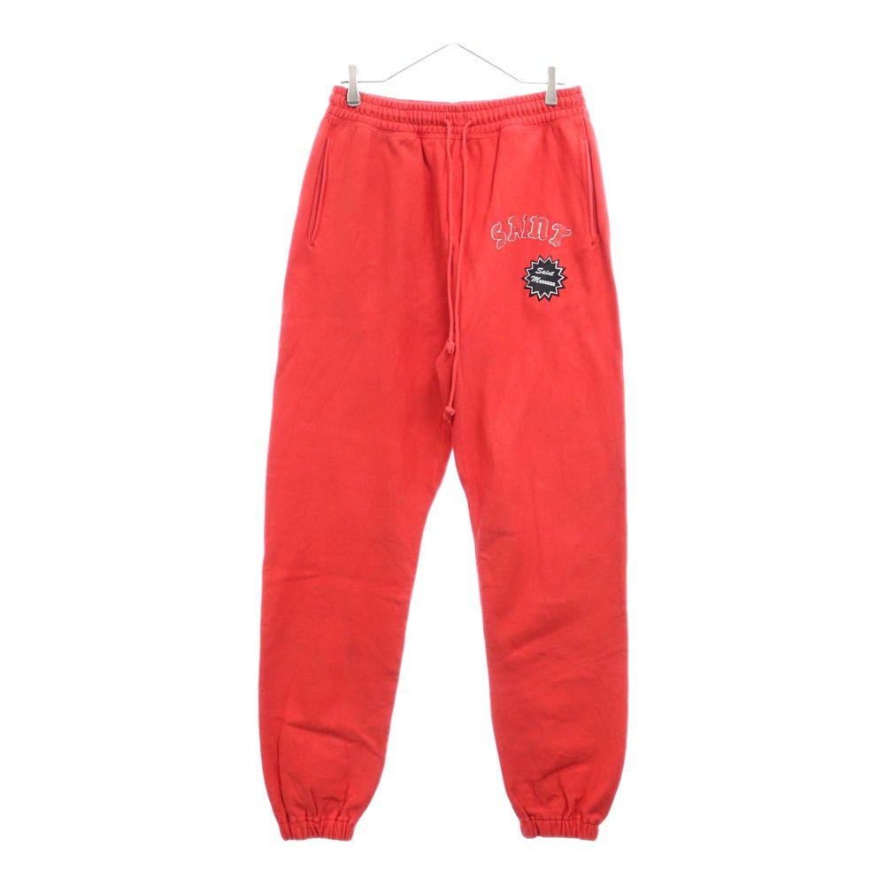 SAINT MICHAEL (セントマイケル) 24SS ARCH SAINT フロントロゴ スウェットパンツ トラウザー レッド SM-YS8-0000-045