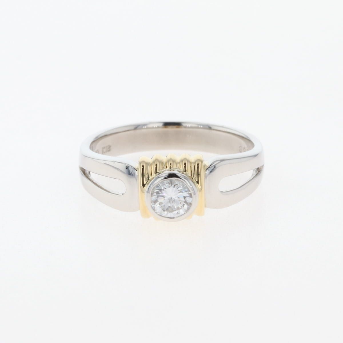 ダイヤモンド デザインリング プラチナ YG イエローゴールド 指輪  