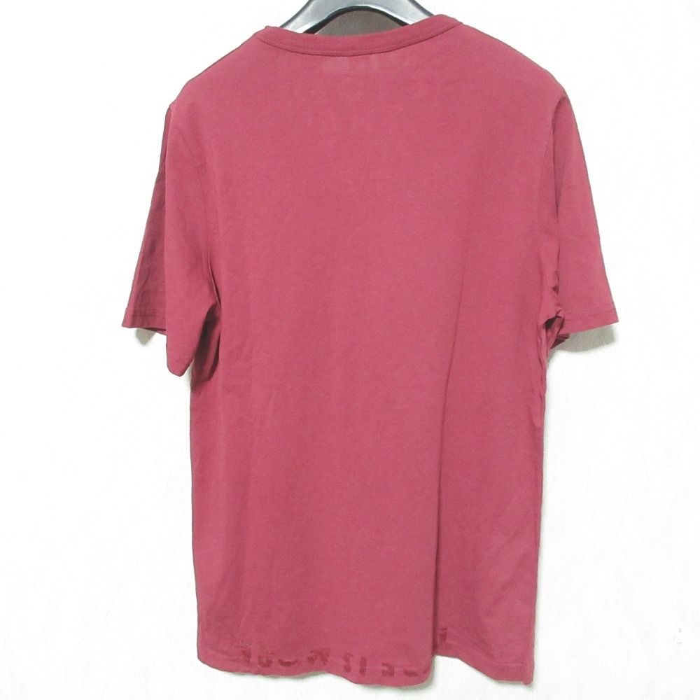 美品 Maison Margiela メゾンマルジェラ 15AW エイズTシャツ フロッキープリント 半袖 Vネック カットソー S ボルドー レディース 古着 中古 美品 Maison Margiela メゾンマルジェラ 15AW エイズTシャツ