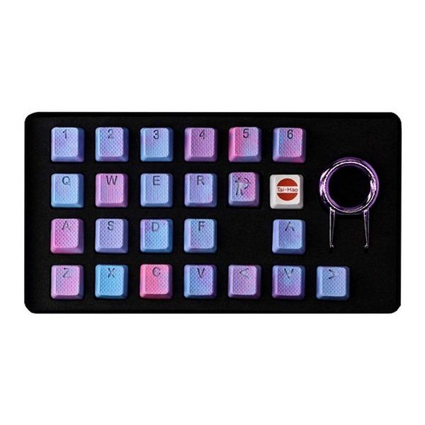 【新品】Tai-Hao タイハオ ラバーゲーミングキーキャップ Rubberized Gaming Keycap Mark II ピンク/ブルー THRUBBERKEYCAPSPINKBLUE (2553007)
