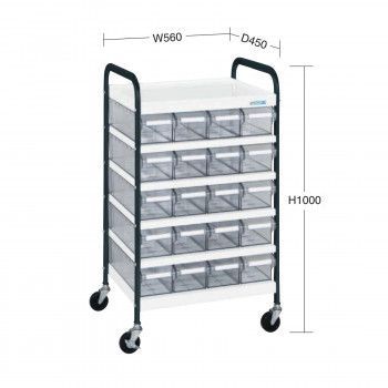 サカエ CSワゴン透明ボックス付 CSB-20TWD
