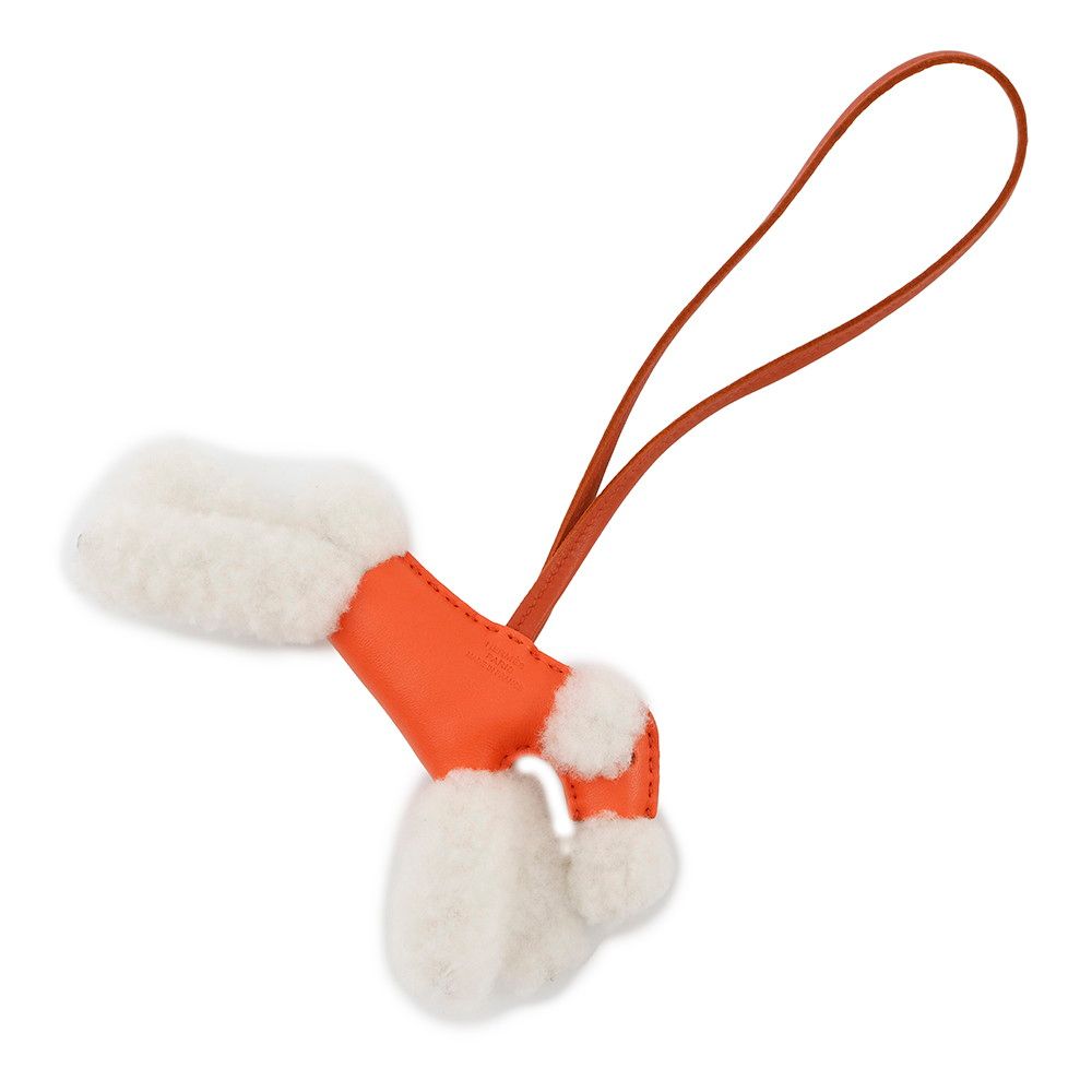 エルメス バッグチャーム バディ オレンジポピー|カーネリアン ラムスキン|ムートン U刻印 NICORILABO_COM