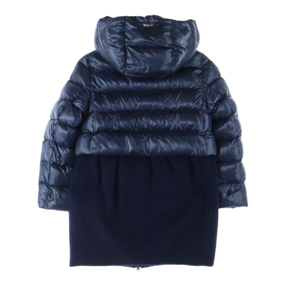 切り替え ジップアップフーデッドダウンコート