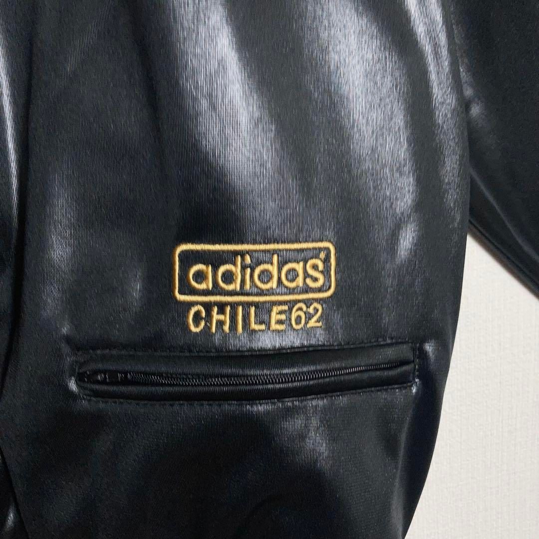 【正規品】adidas chile62 黒　美品 Adidas Chile 62 Black Shiny Track Top Jacket Men Size S