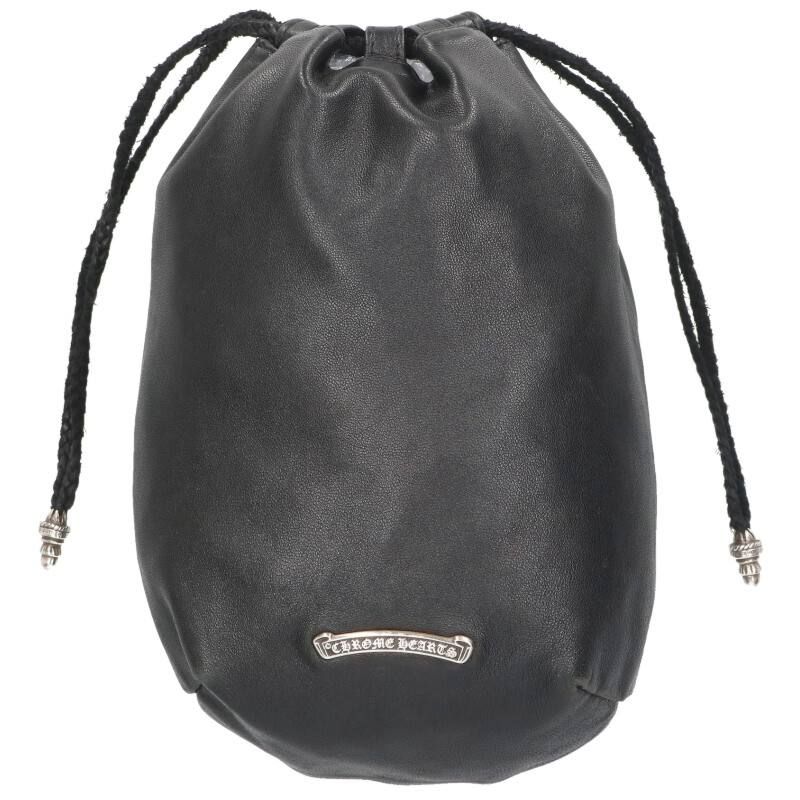 クロムハーツ DRW STRNG SACK CRS PATCH CHクロスレザーパッチ巾着ハンドバッグ メンズ CAMPINGPARCCENTRAL_COM