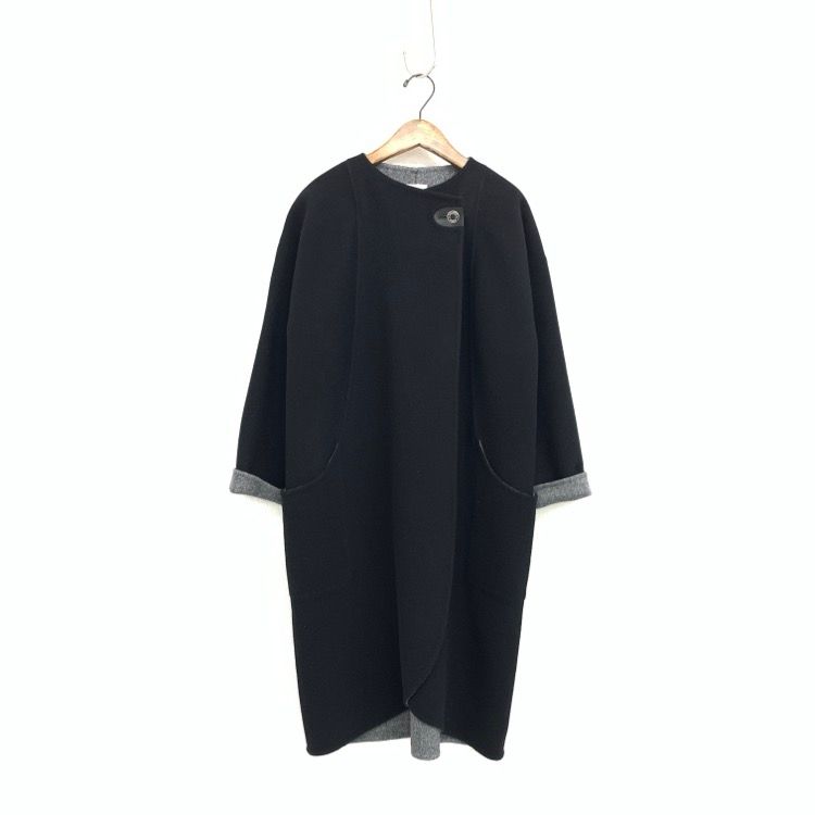 HERMES エルメス カシミヤダブルフェイスロング コート ブラック