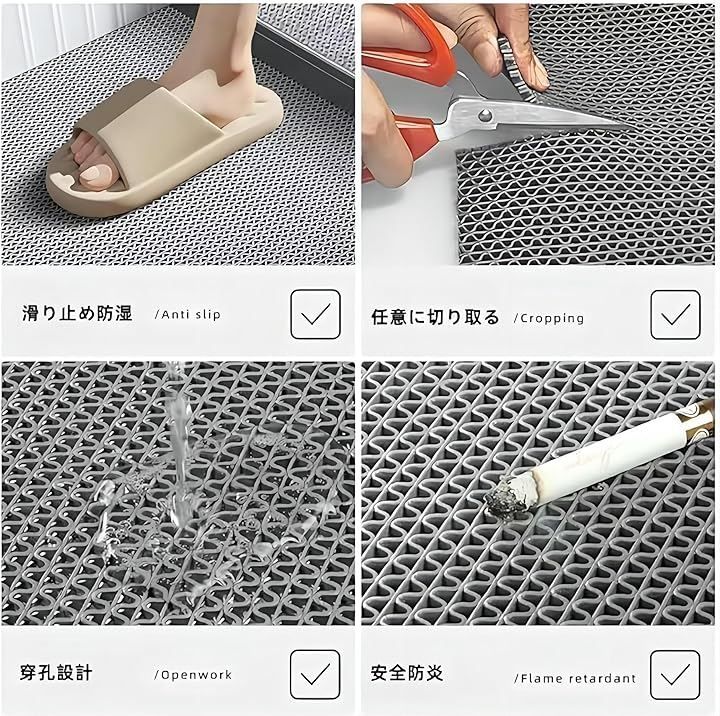 PANCY 業務用滑り止めマット PVC ゴムマット 歩行滑り止めマット 厚さ4.5mm 透水マット 穴あき 風呂マット プール下マット 玄関マット 屋外 抗菌 速乾 ブルー 1.2X15M MARWIL-DEMENAGEMENTS_CH