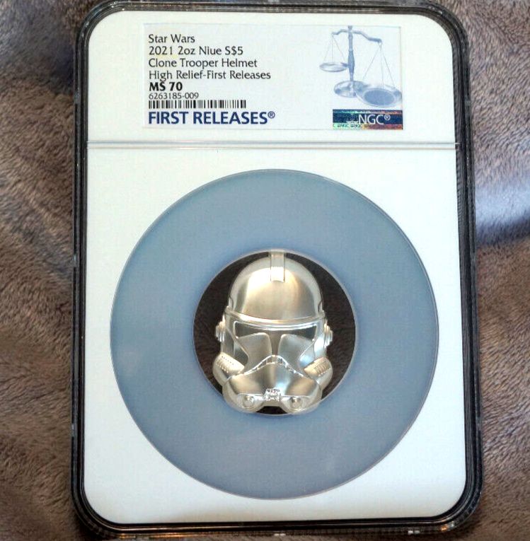 Star Wars CL TROOPER HELMET Silver Coin 2oz .999 2021 Niue NGC MS70 FR w|OGP